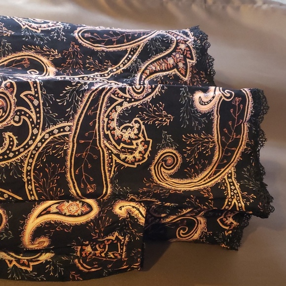 Black Paisley Print Cold Arm Tunic Dress Size XS - Picture 4 of 15